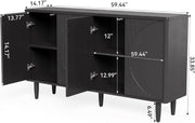 Reeded Circle-Door Wood-Grain Sideboard (view 4) | Roost & Roam