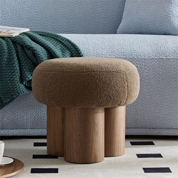 Bouclé Mushroom Ottoman Stool – ottoman (view 5) | Roost & Roam