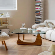 Oval Glass Top Coffee Table