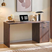 Reeded Panel Dark Walnut-Finish Desk – home office set (view 3) | Roost & Roam