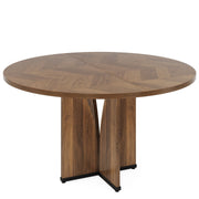 Herringbone Round Dining Table