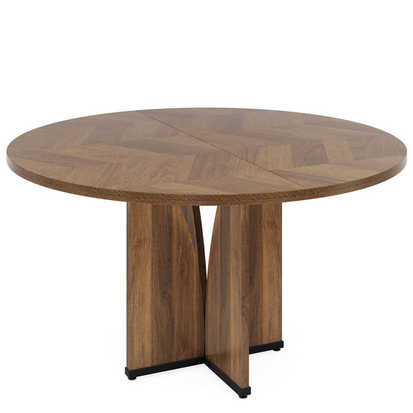 Herringbone Round Dining Table