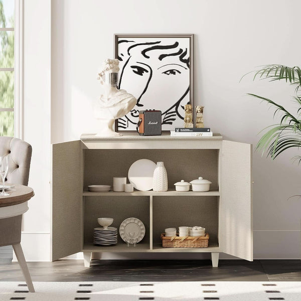 Linen-Texture Two-Door Storage Sideboard (view 5) | Roost & Roam