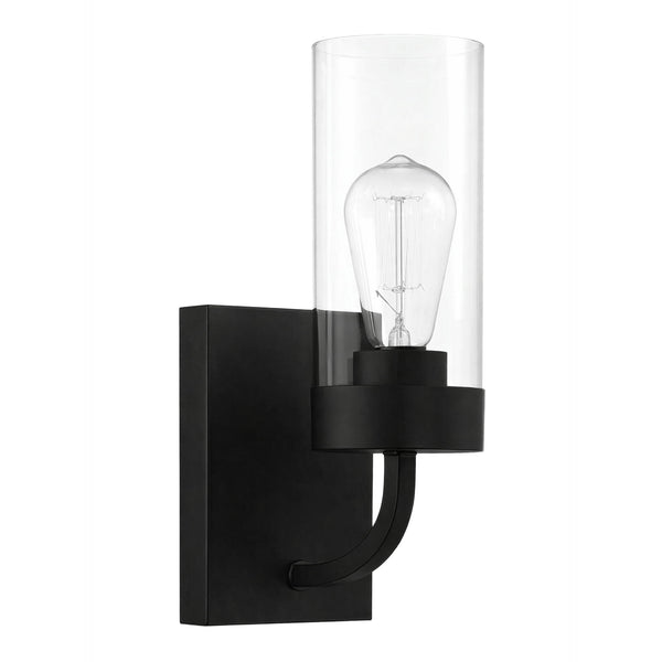 Black & Clear Glass Wall Sconce