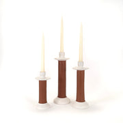 Recycled Leather Ceramic Candlestick