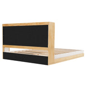 Wood-Grain Platform Bed Frame