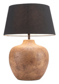 Natural Ceramic Jug Table Lamp, Black Shade