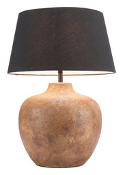 Natural Ceramic Jug Table Lamp, Black Shade