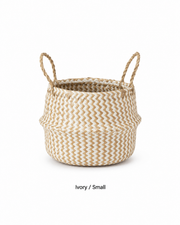 Chevron Seagrass Storage Basket