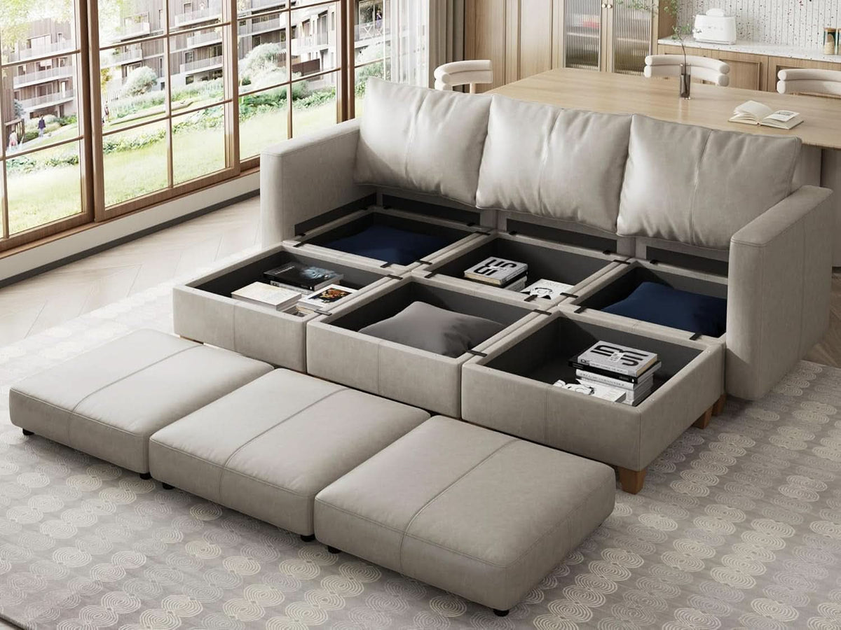 A sofa that quietly holds more than expected
