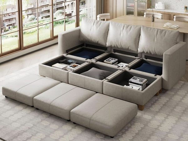 Faux Leather Modular Sectional Sofa