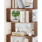 S-Curve Wood-Grain Bookcase Six Tier – book case (view 8) | Roost & Roam