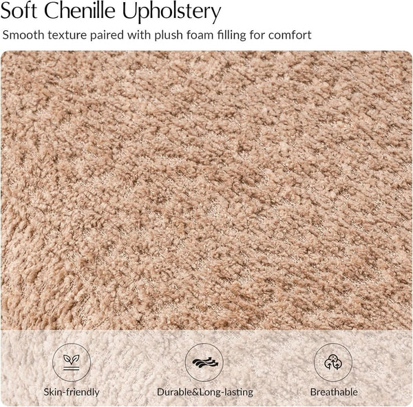 Chenille Square Ottoman Coffee Table