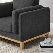 Oversized Dark Grey Boucle Armchair – chair (view 5) | Roost & Roam