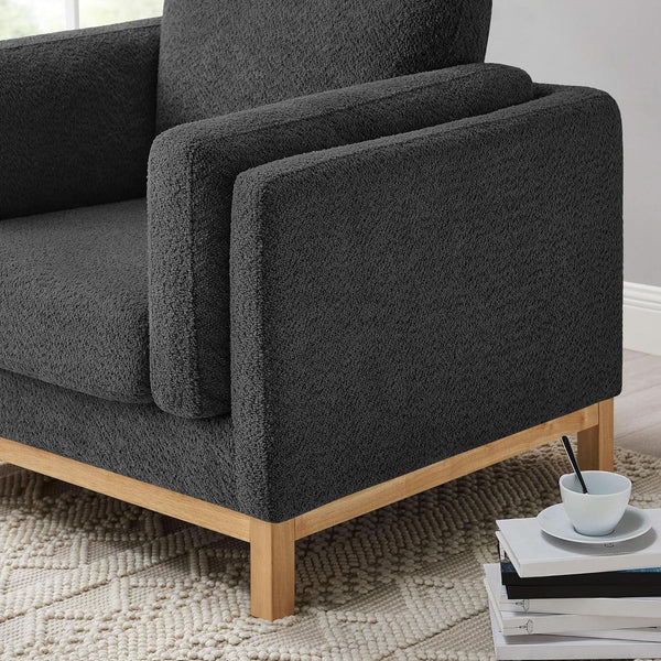 Oversized Dark Grey Boucle Armchair – chair (view 5) | Roost & Roam