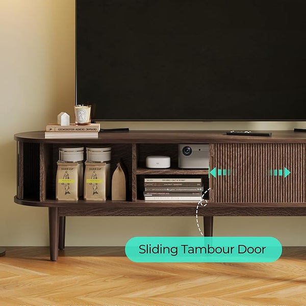 Fluted Tambour Door TV Media Console