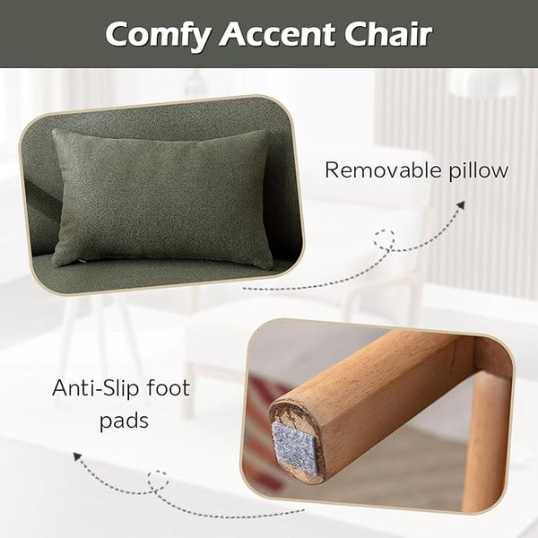 High-Back Wood Frame Accent Chair Set