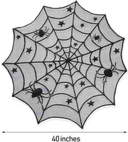 Black Lace Spider Web Table Topper