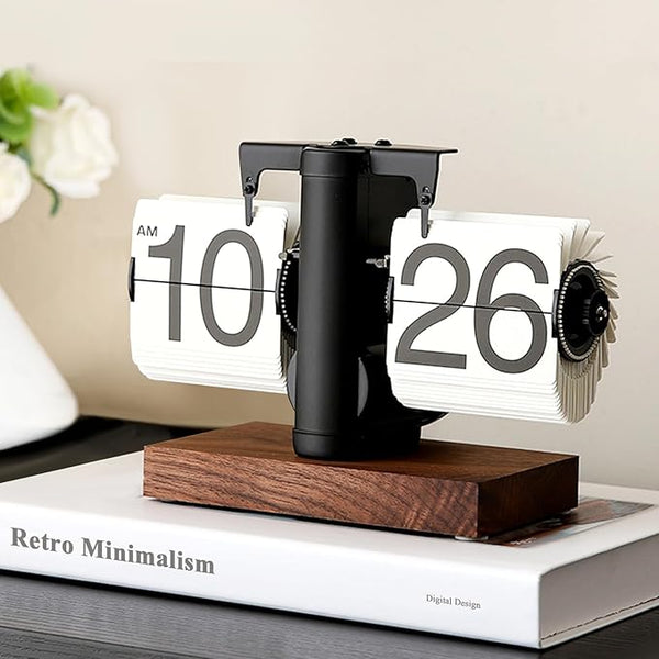 Black Retro Mechanical Flip Desk Clock