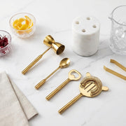Close-up of marble veining and polished surface detail — Marble and Gold Bar Tool Set