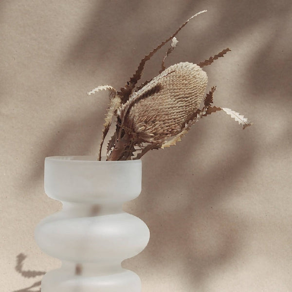 Frosted Glass Sculptural Vase