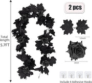 Black Rose Maple Leaf Artificial Garland