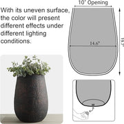Concrete-Finish Tall Round Planter