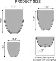 Hand-Scored Concrete-Finish Round Planter Set