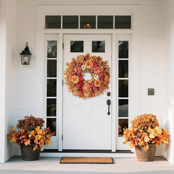Silk Maple Leaf Fall Harvest Wreath