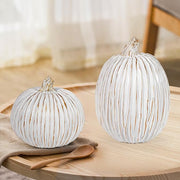 White Resin Pumpkin Decor Set