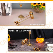 Gold Metal Taper Candlestick Holder Set