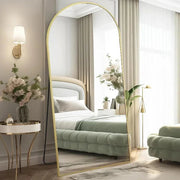 Gold Arch Full-Length Floor Mirror — detail of finish and surface variation