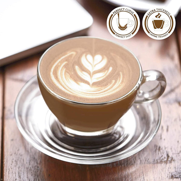 Clear Glass Latte Cup Set