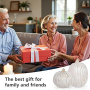 White Resin Pumpkin Decor Set