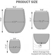 Matte Concrete-Blend Round Planter Set