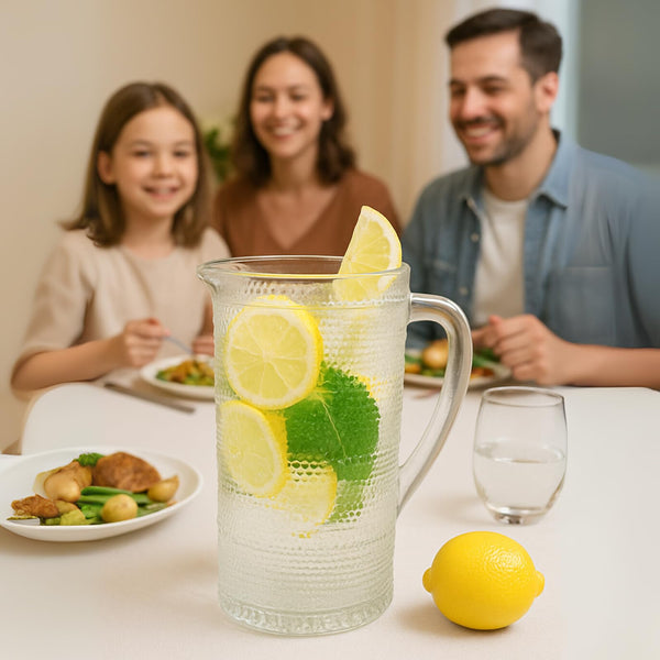 Hobnail Clear Glass Pitcher — alternate colorway or set size option