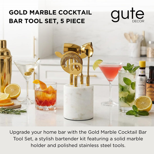 Marble and Gold Bar Tool Set