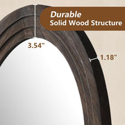 Arched Wood-Grain Floor Mirror
