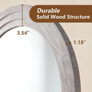 Arched Wood-Grain Floor Mirror — packaging and unboxing view