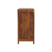 Wave-Carved Mango Wood Shoe Cabinet