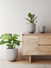 Sand-Texture Ceramic Cylinder Planter