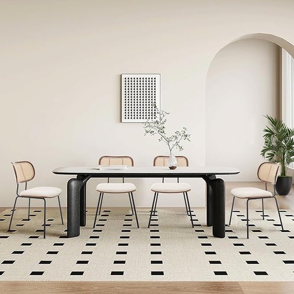 Cane Back Metal Dining Chair Set