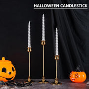 Gold Metal Taper Candlestick Holder Set