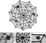 Black Lace Spider Web Table Topper