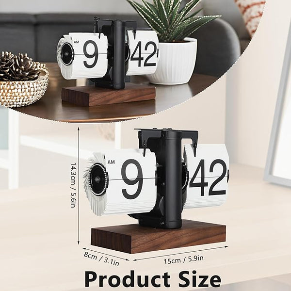 Black Retro Mechanical Flip Desk Clock