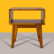 Open-Shelf Acacia Wood Nightstand