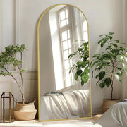 Gold Arch Full-Length Floor Mirror — alternate angle showing full form