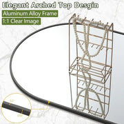 Arched Metal Frame Floor Mirror — packaging and unboxing view