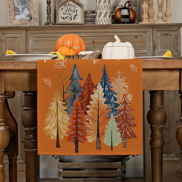 Watercolor Autumn Trees Table Runner