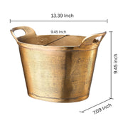 Brushed Gold Aluminum Champagne Bucket — scale reference and proportion detail